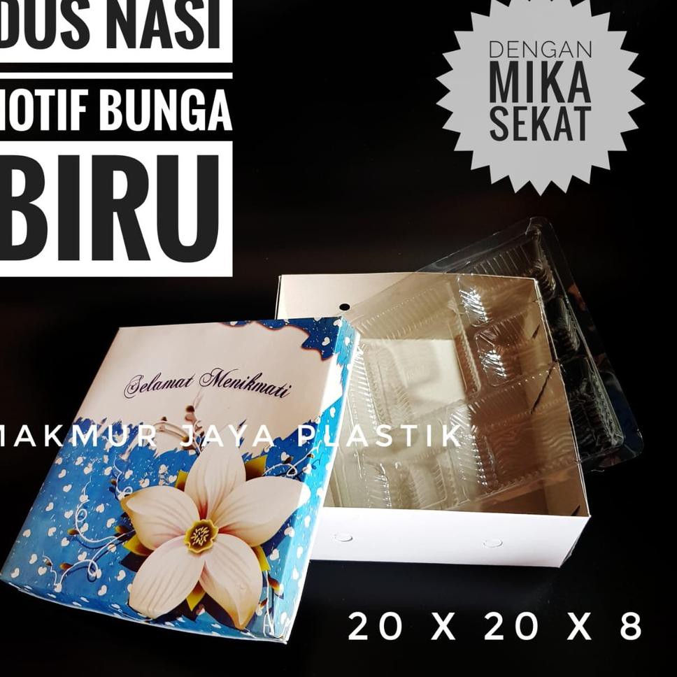 

Big Sales [ DUS NASI 20 MOTIF + 50 PC ] DUS BOX NASI MOTIF UKURAN 20 X 20 DENGAN MIKA SEKAT DALAM ,,