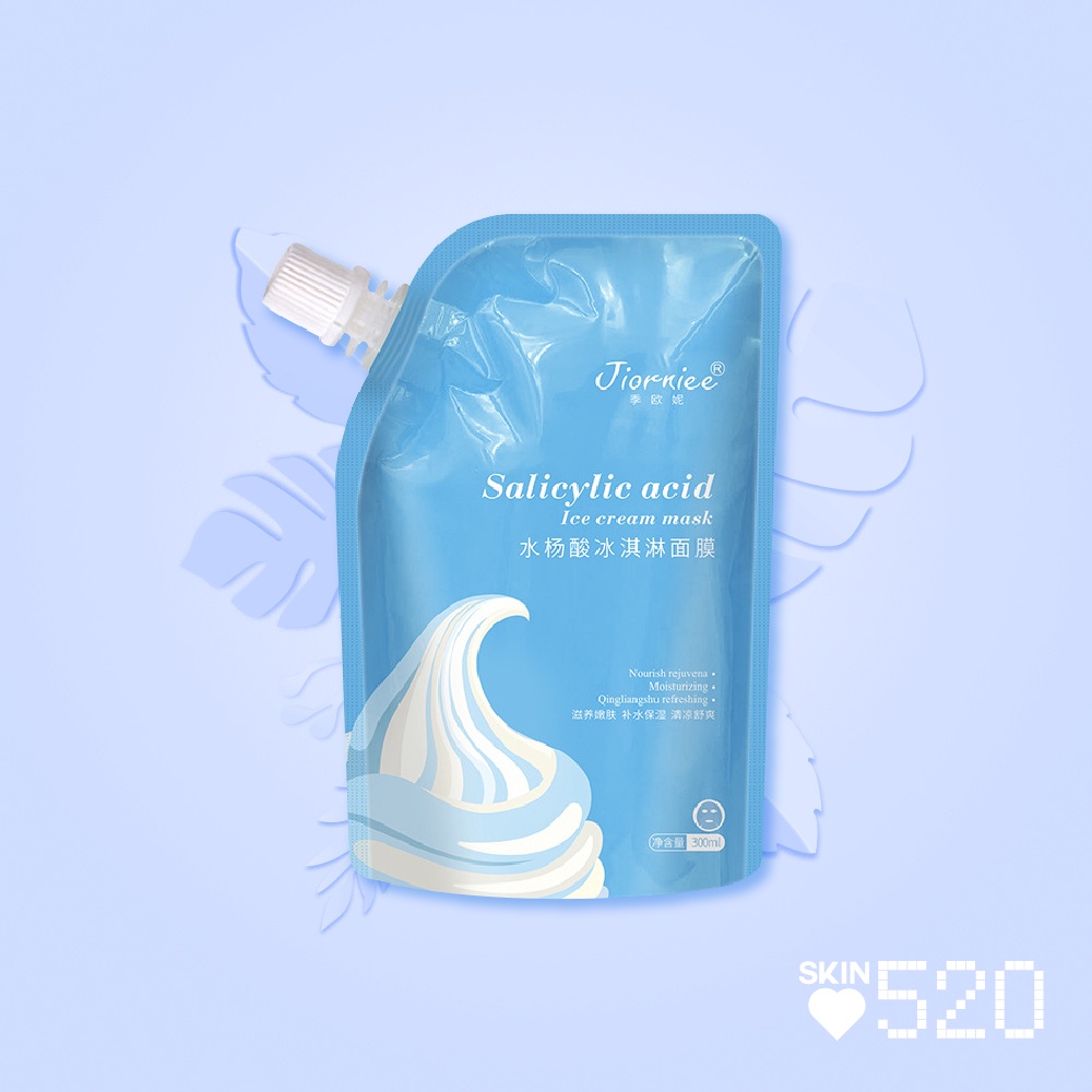 JIORNIEE SALICYLIC ACID / Ice Cream Mask Wajah Jerawat Bruntusan Komedo masker 300g lifusha/ Berjera