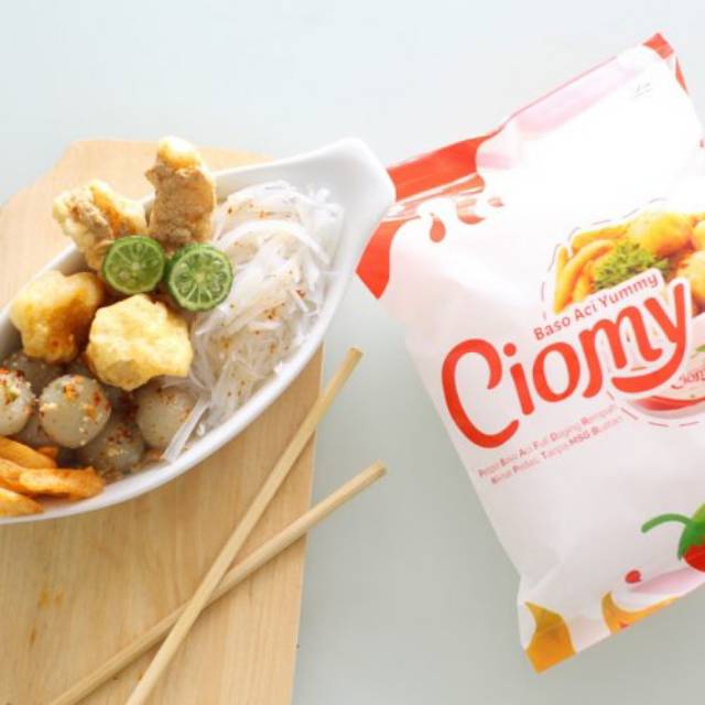 

makanan cemilan cemillan ciomy baso aci yummy kemasan bantal