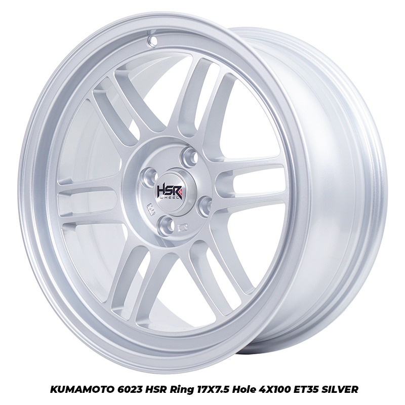 velg mobil yaris jazz city vios ring 17 tipe KUMAMOTO 6023 HSR R17X75 H4x100 ET35 SILVER
