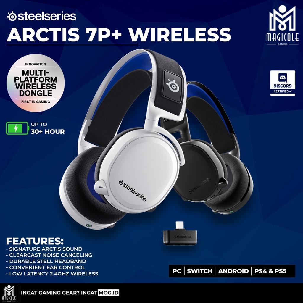 Steelseries Arctis 7P+ Wireless Gaming Headset - for PS5/PS4/PC/Mobile