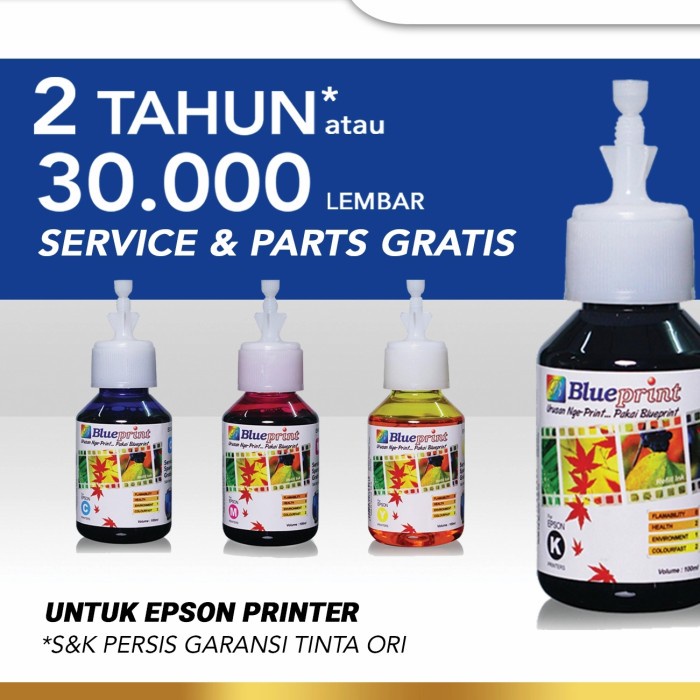 TINTA EPSON REFILL TINTA BLUEPRINT FOR PRINTER EPSON 100ML ORIGINAL - Hitam