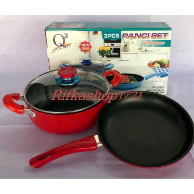 PANCI SET Q2 MERAH PANCI SET TUTUP KACA