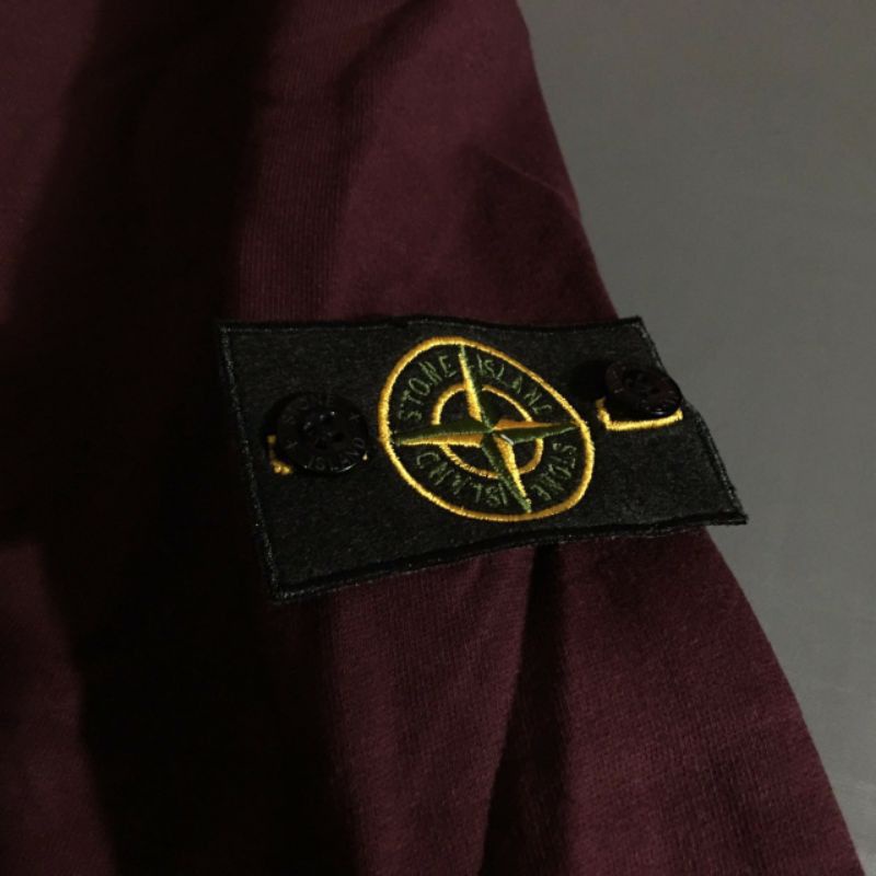 CREWNECK PREMIUM TERLARIS STONE ISLAND MAROON FULL TAG LABEL CASUAL HYPE