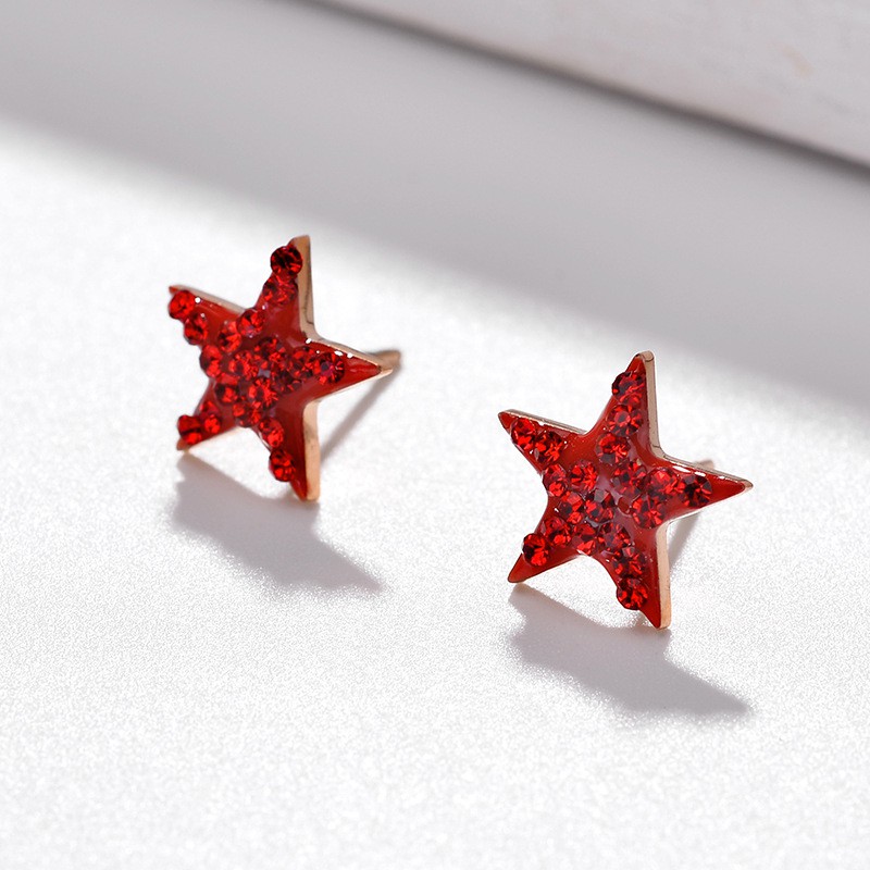 Anting stud bintang Titanium Korea Style Wanita Anti Karat