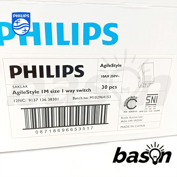 PHILIPS AgileStyle 1 Modular Size 1 Way Switch - Saklar Lampu