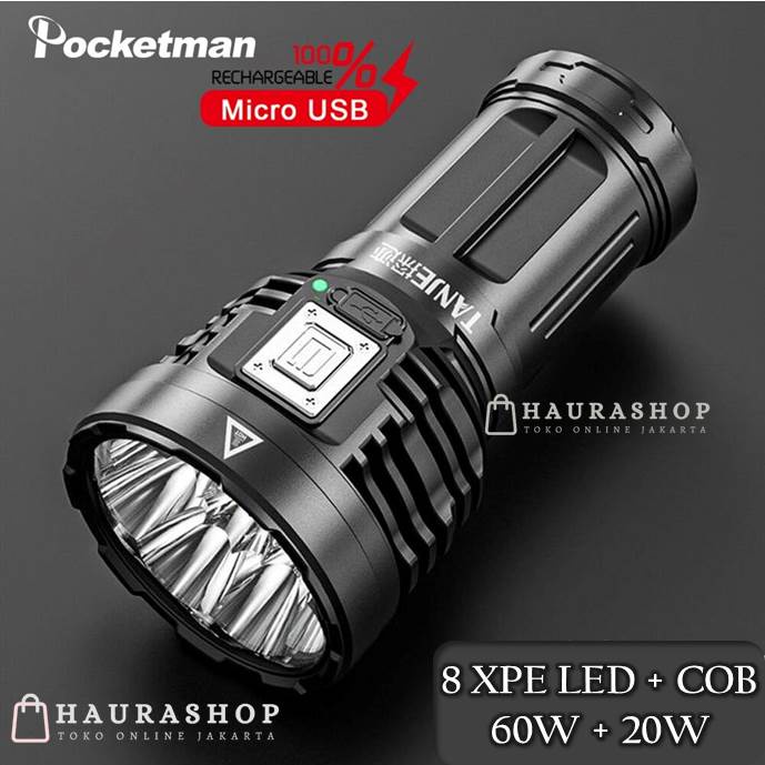 HS-S11 Senter LED Waterproof Cree XPE COB USB Rechargeable Terang