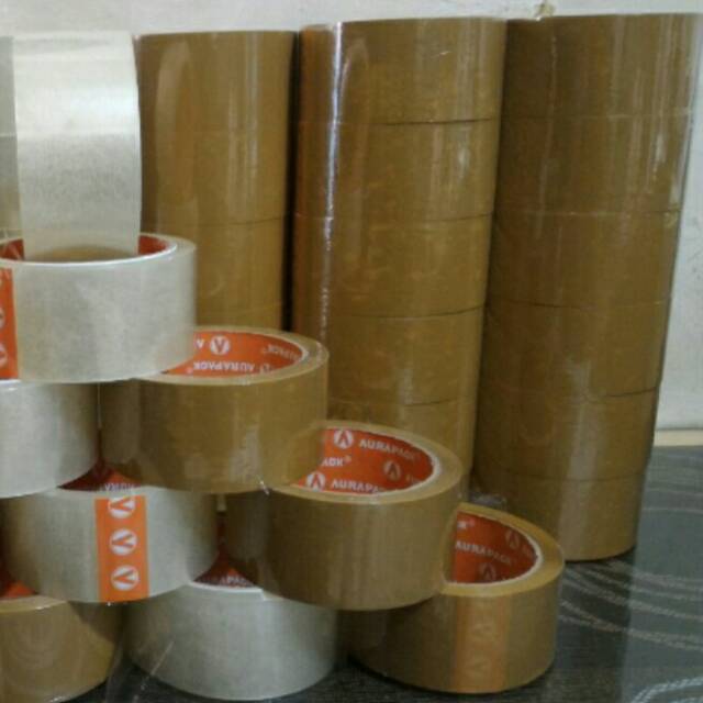 

lakban coklat dan bening solasi solatip HOKI daimaru pack extra 100 yard