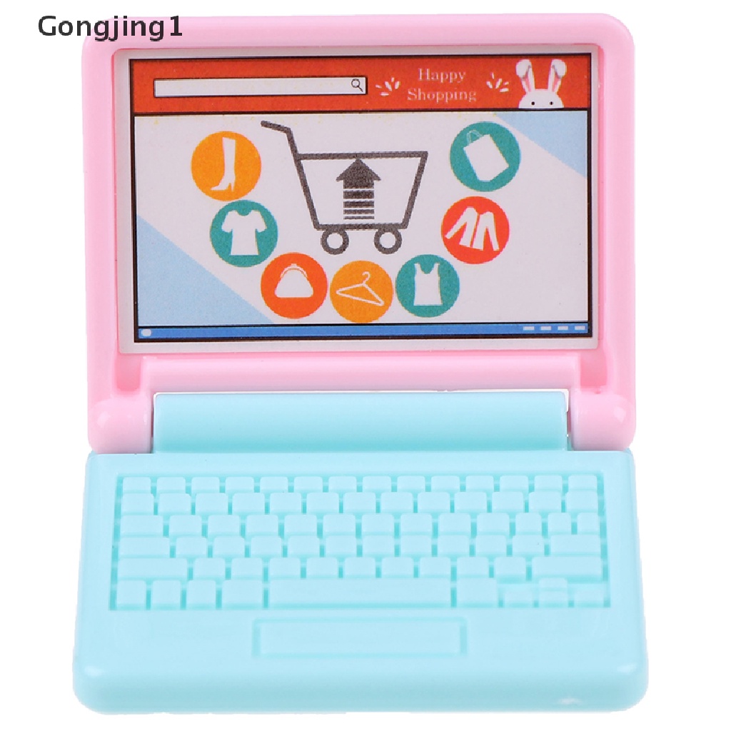 Gongjing1 Miniatur Lampu Komputerlaptop Untuk Aksesoris Rumah Boneka