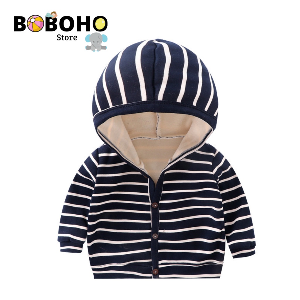 BOBOHO - JAKET ANAK HOODIE IMPORT MOTIF GARIS /JAKET ANAK MUSIM SEMI / JAKET ANAK UNISEX / JAKET HOODIE IMPORT PREMIUM