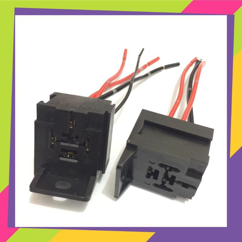 Rumah / Socket Soket Relay Rilay 4 Kaki Model Gandeng / Bangku + Kabel Berkualitas