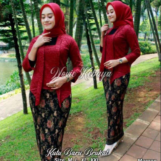 [ COD ] Kebaya kutubaru brukat novie/kebaya modern/kebaya floy brukat