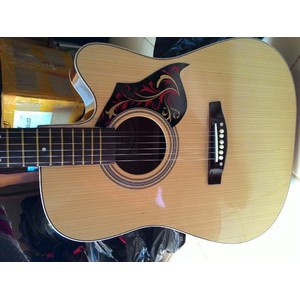 Gitar Akustik Merk Yamaha Warna Natural Jumbo Senar String Buat Pemula Belajar Jakarta Murah