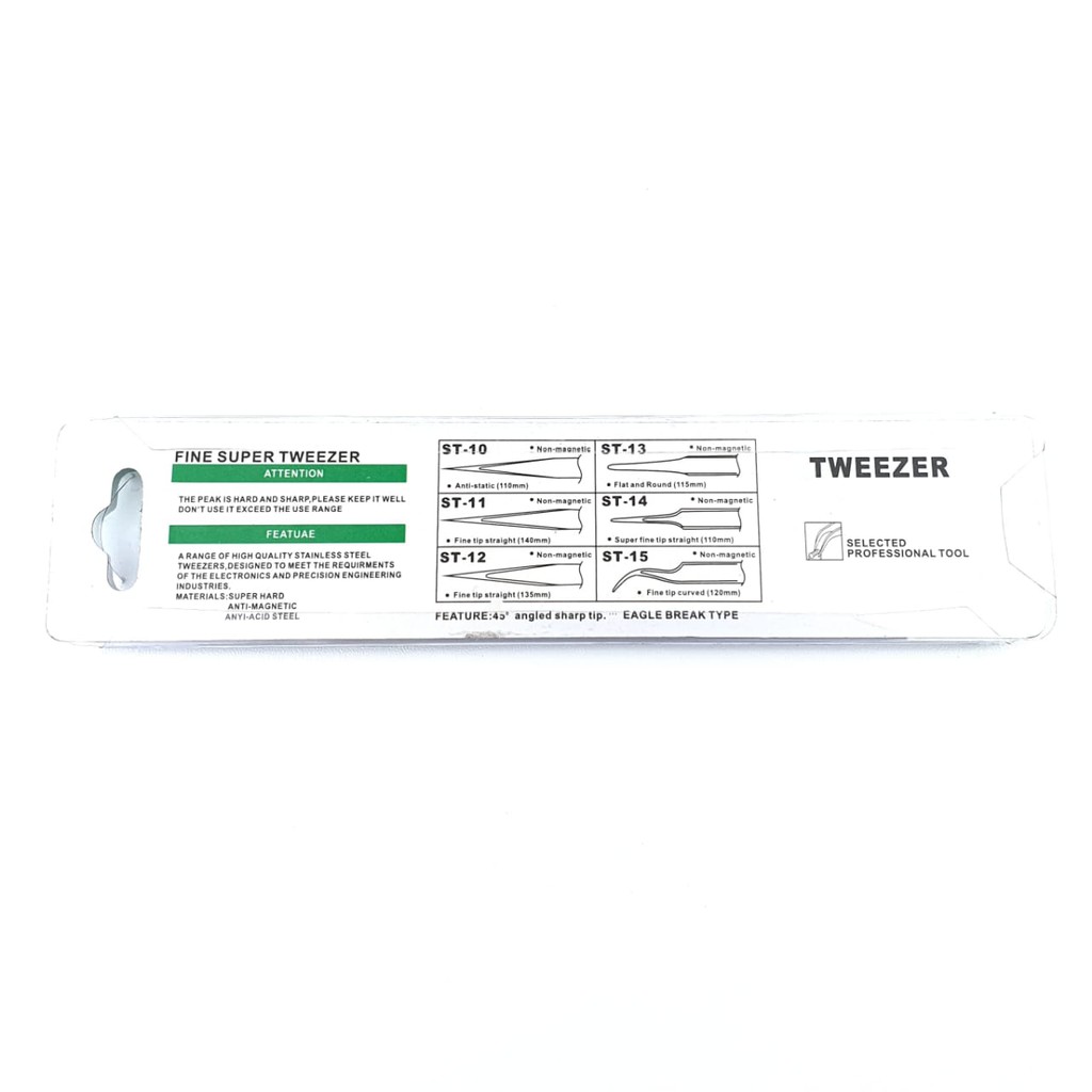 1pcs Pinset Vetus Bulu Mata Profesional Bahan Stainless Steel Anti Statis Vetus Tweezer