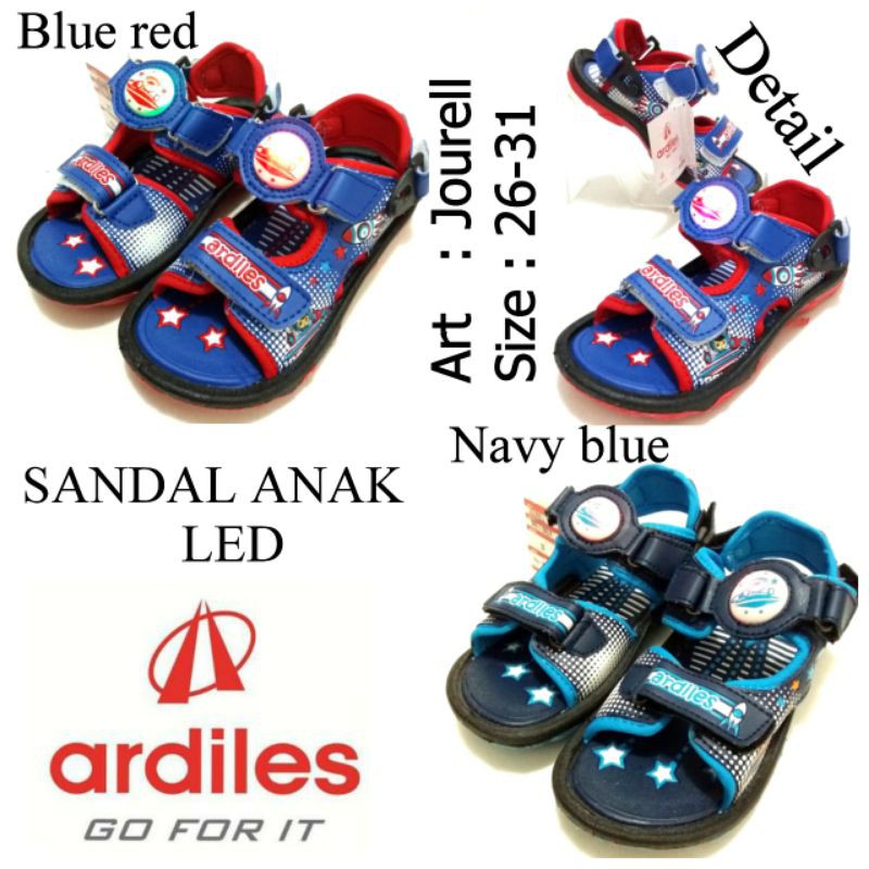 SEPATU SANDAL ANAK COWOK ARDILES JOURELL Mobil Roket Rocket ADA LAMPU BISA NYALA SIZE 26-31