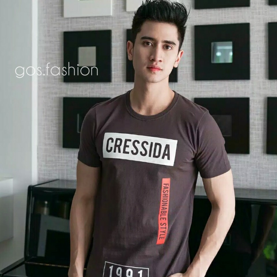 gof CRESSIDA KAOS Pakaian Pria Atasan Kaos Oblong Casual Santai Original Lengan Pendek