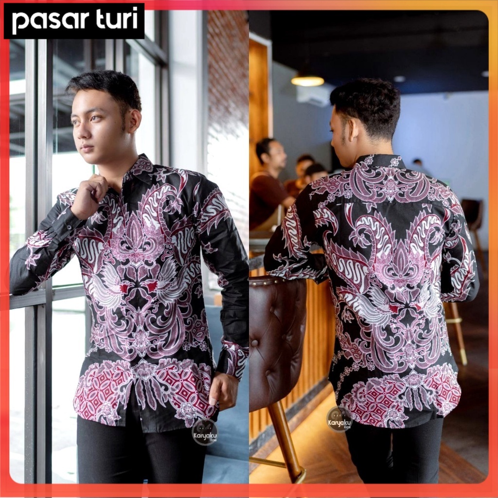 Agrapana Batik Slim Fit Batik Premium Kemeja Baju Batik Pria Lengan Panjang Slimfit Modern Ans Batik