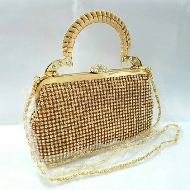 Tas Pesta Farnell Embelished Diamond Party Clutch  Import Mata Berlian 2367 Laris