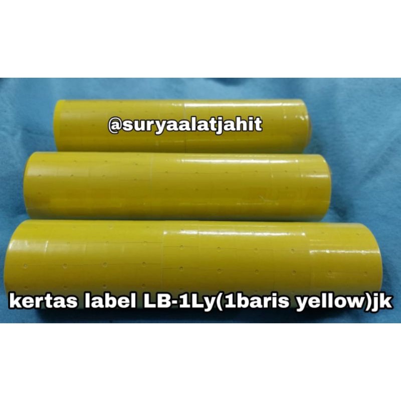 kertas Label LB-1LY (1Baris yellow) Jk @1slop@10rol =rp.30.000/1slop