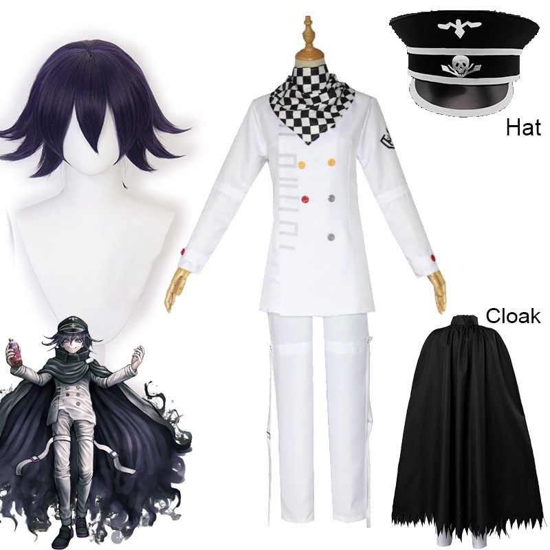 Danganronpa v3 kokichi oma cosplay traje presidente oma peruca cosplay capa e chapéu halloween carna