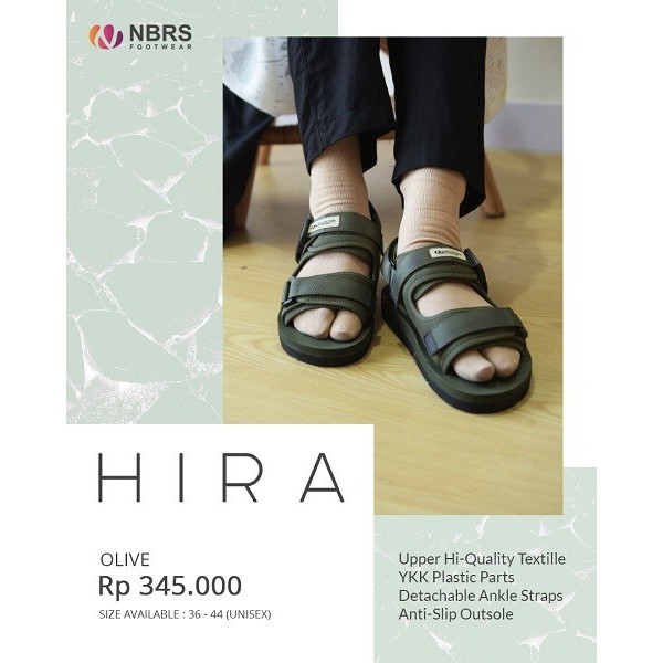 Nibras Footwear Sandal Hira Sepatu Sandal Gunung Simple Bahan Upper Elastic Textile Alas Kaki Moder