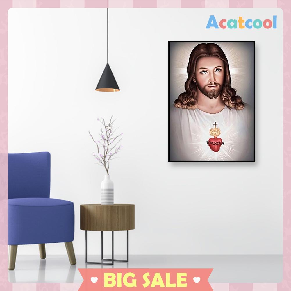 Lukisan Sulaman Berlian 5d Jahitan Bersilang Desain Jesus Model Diy