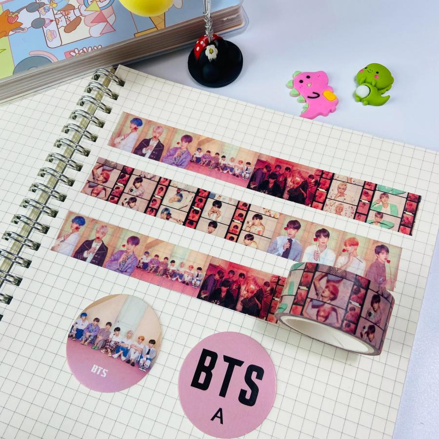 Stiker Kertasselotip Washi Gambar Kpop BTS Untuk Scrapbook