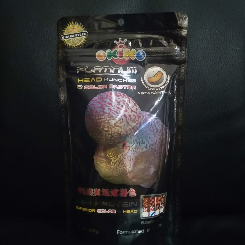 PELET OKIKO PLATINUM | PELET IKAN LOUHAN 100 GR SIZE M