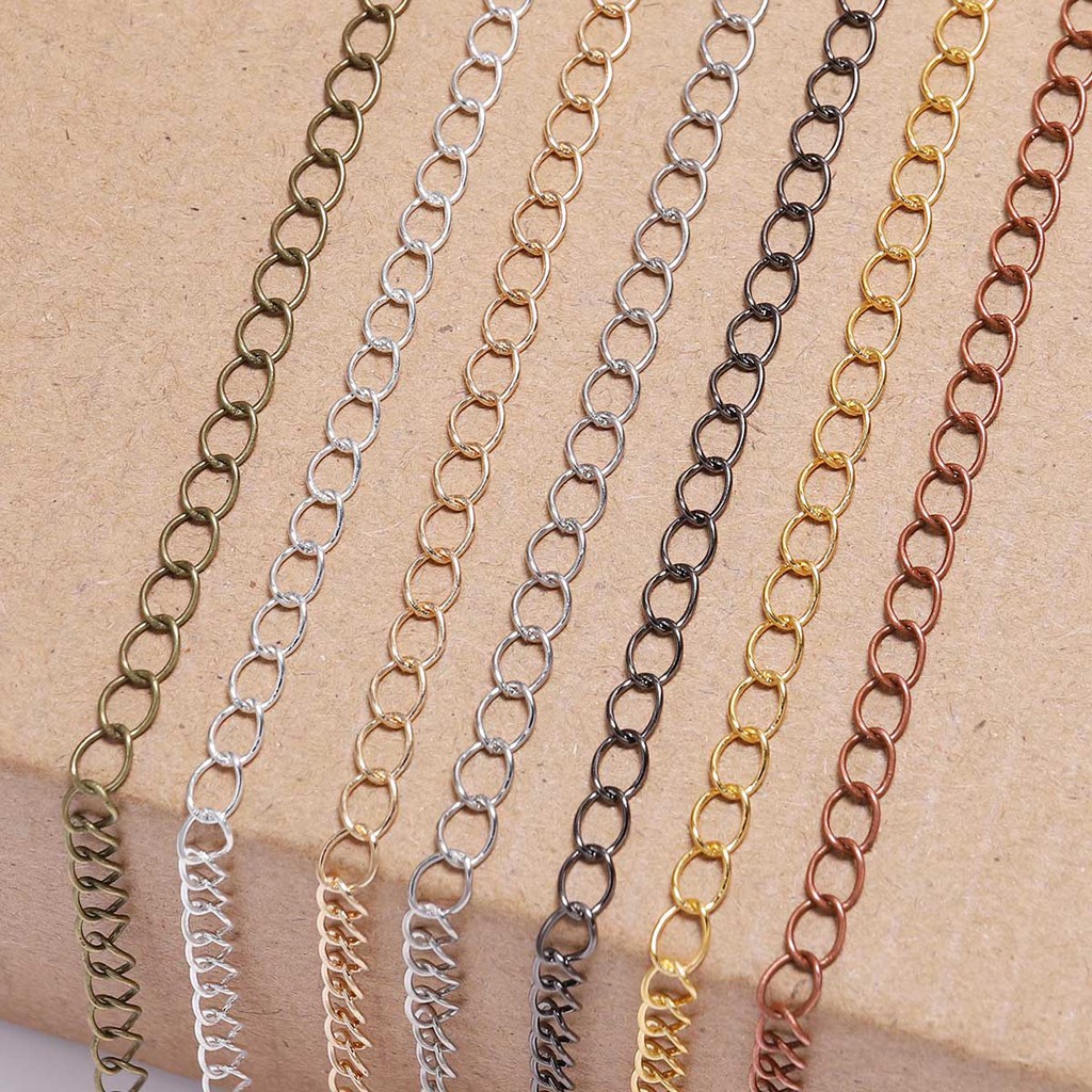 Extension Rantai Kalung Panjang 5m 10m Warna Silver Bronze Untuk Membuat Perhiasan Diy