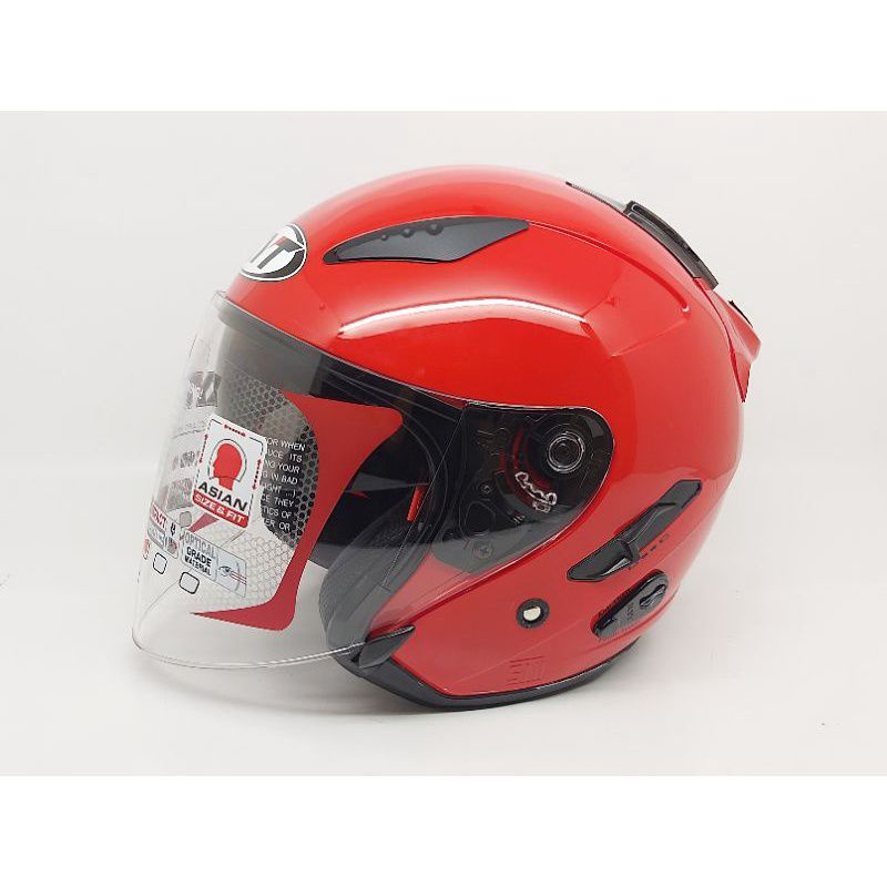 Helm KYT GALAXY Flat R BLACK DOFF & Motif Corak-F.red