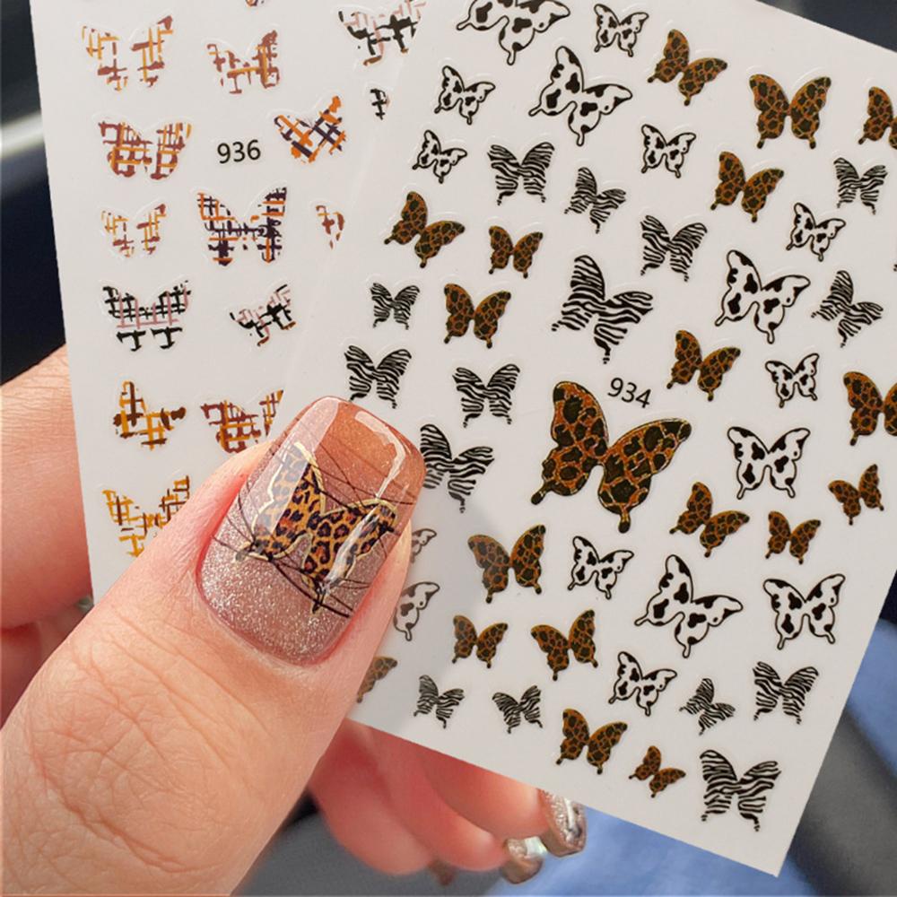 AUGUSTINA Agustin 3D Nail Art Stiker Rumah Salon Kuku Desain Warna-Warni Manicure Adhesive Decal