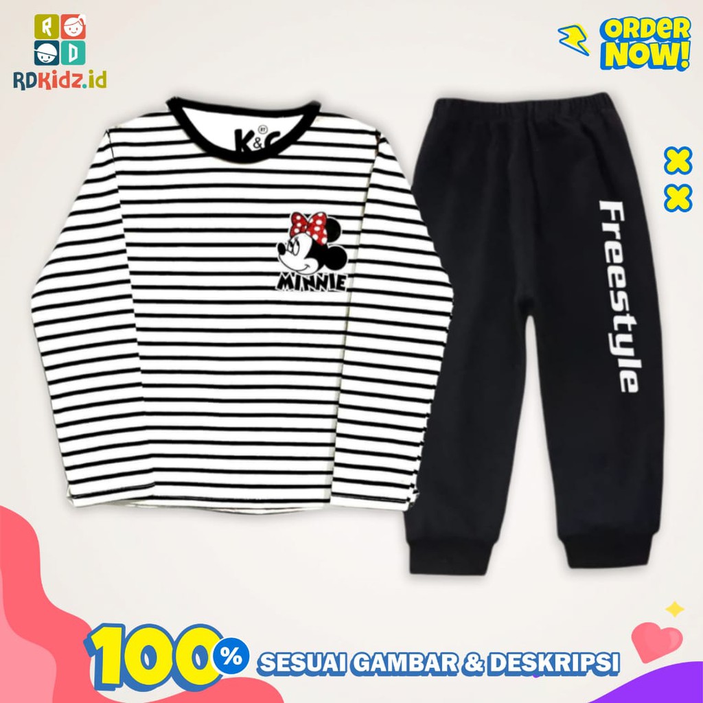 Rdkidzid Set Panjang Anak Perempuan Setelan Panjang Anak Perempuan Set Panjang Anak Cewek Mini Salur