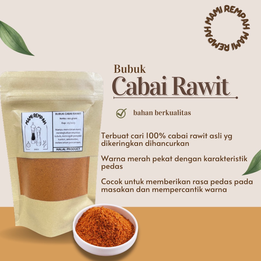 

BUBUK CABE RAWIT / CHILLI POWDER 100 gram
