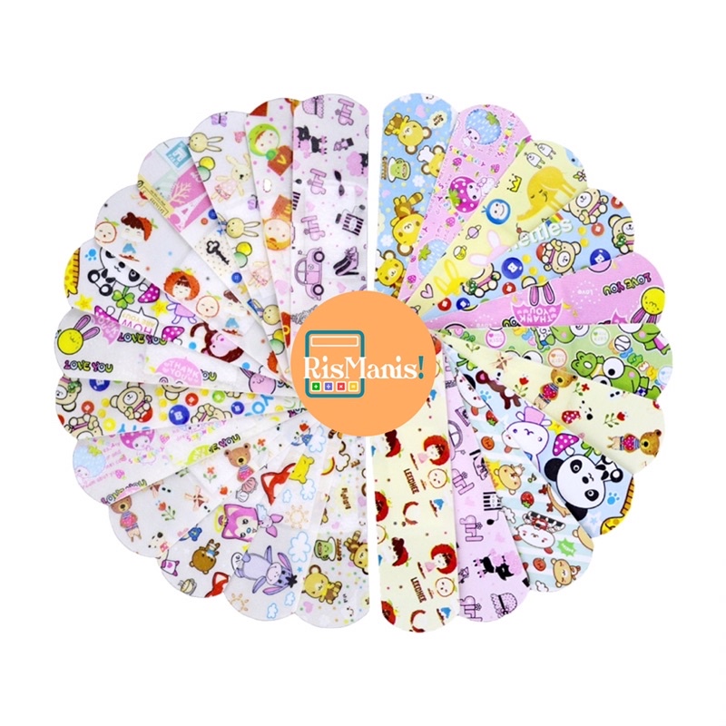 CARTOON BAND AID - Plester Perban Anak Pembalut Luka P3K Gambar Kartun Lucu Tahan Air Karakter Imut