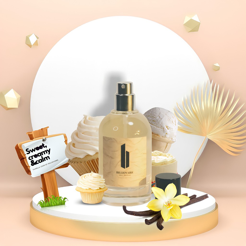 Vanilla cake parfum by BILLIONAIRE 50 ml | Eau de Perfume | Parfum Inspired Unisex Tahan Lama | BEST SELLER | Parfum Wangi Kue