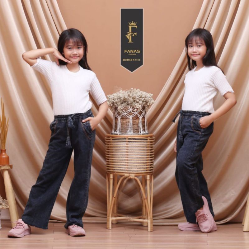 CELANA KULOT ANAK CEWEK BAHAN JEANS WASHED