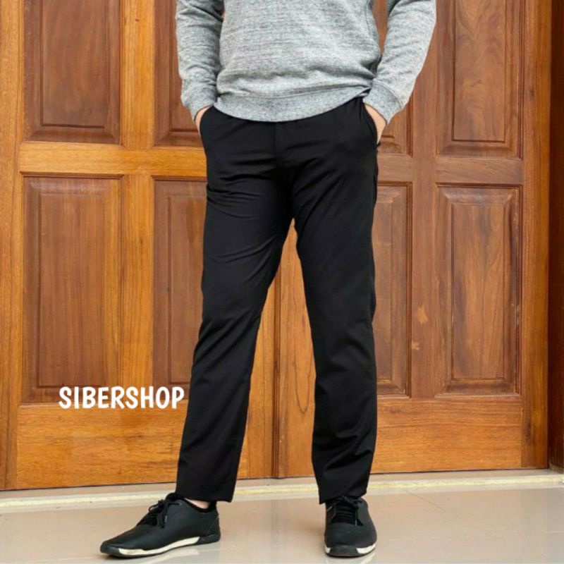 Celana Bahan Formal Slimfit Hitam Kerja Pria Kantor size Jumbo 39-44