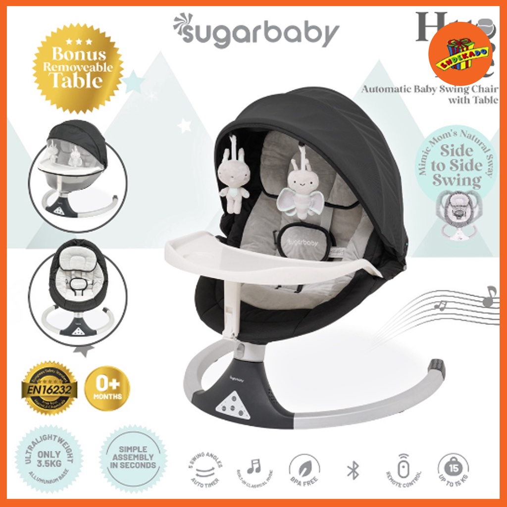 MAKASSAR! SUGARBABY HUG ME AUTOMATIC BABY SWING WITH TABLE - Ayunan