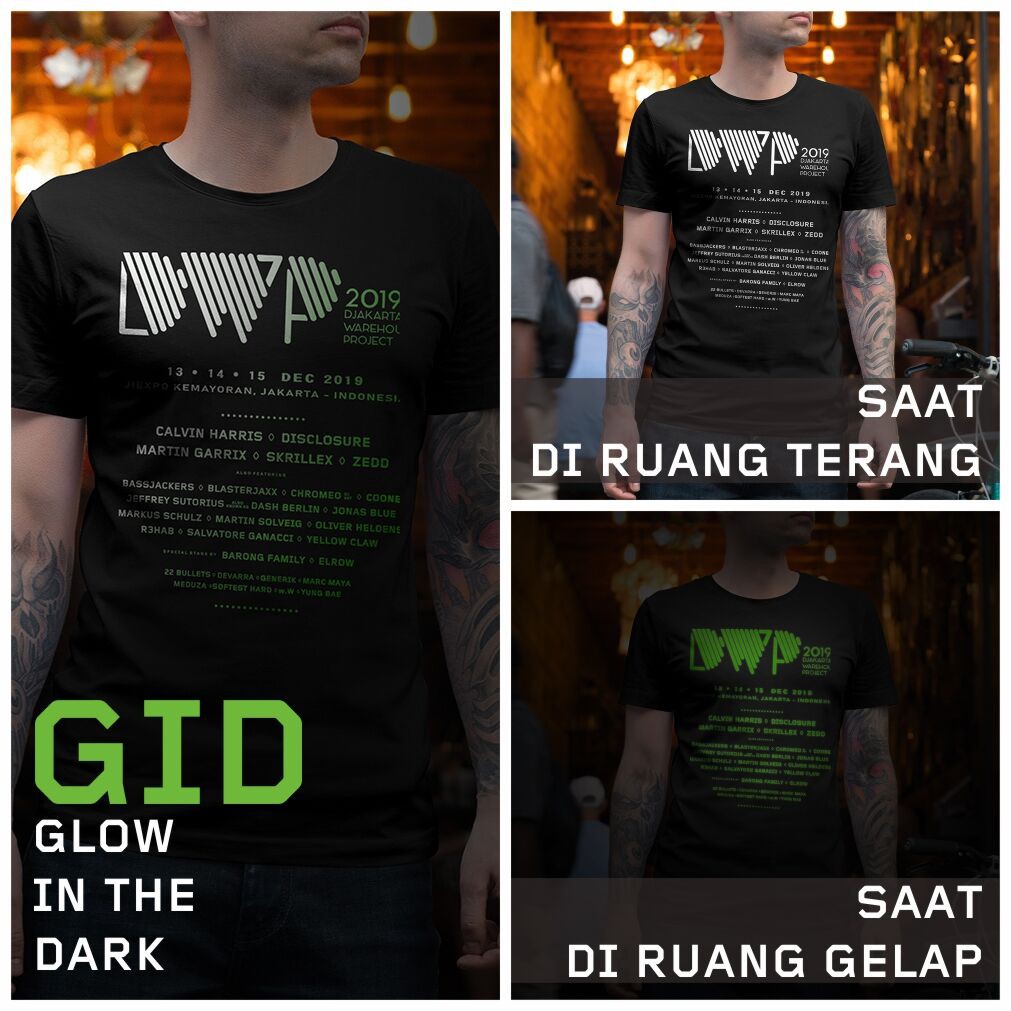 Kaos Djakarta Warehouse Project 2019 GID - Kaos Keren DWP 2019 Cewek Cowok Kaos Murah Jumbo Terbaru