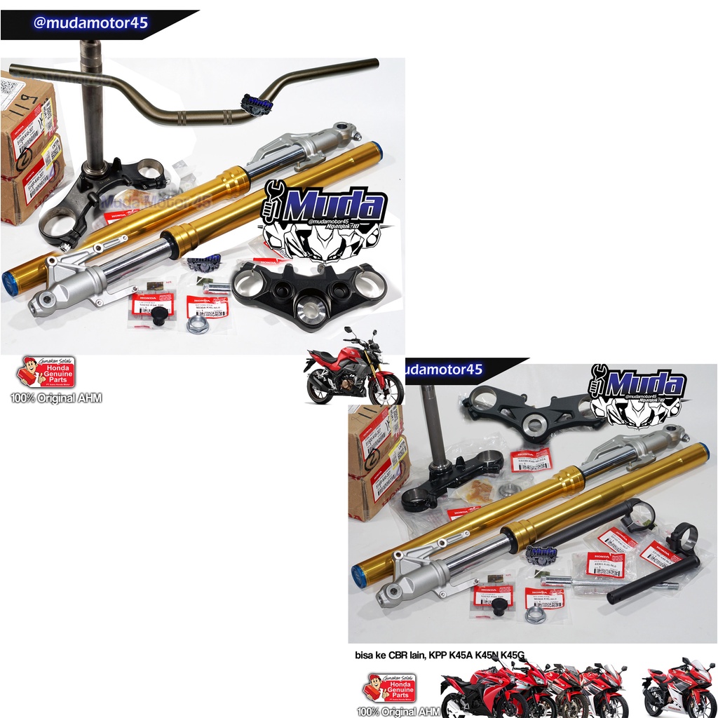 SHOCK BREAKER DEPAN CBR150R K45 R USD SHOWA SFF-BP UP SIDE DOWN SKOK SET SEGITIGA STANG PNP CBR 150 