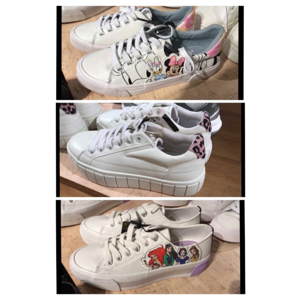 Ready Jastip Sepatu Putih Cewek White Shoes Mickey Disney Trainers Bershka Ori Sale Diskon Murah