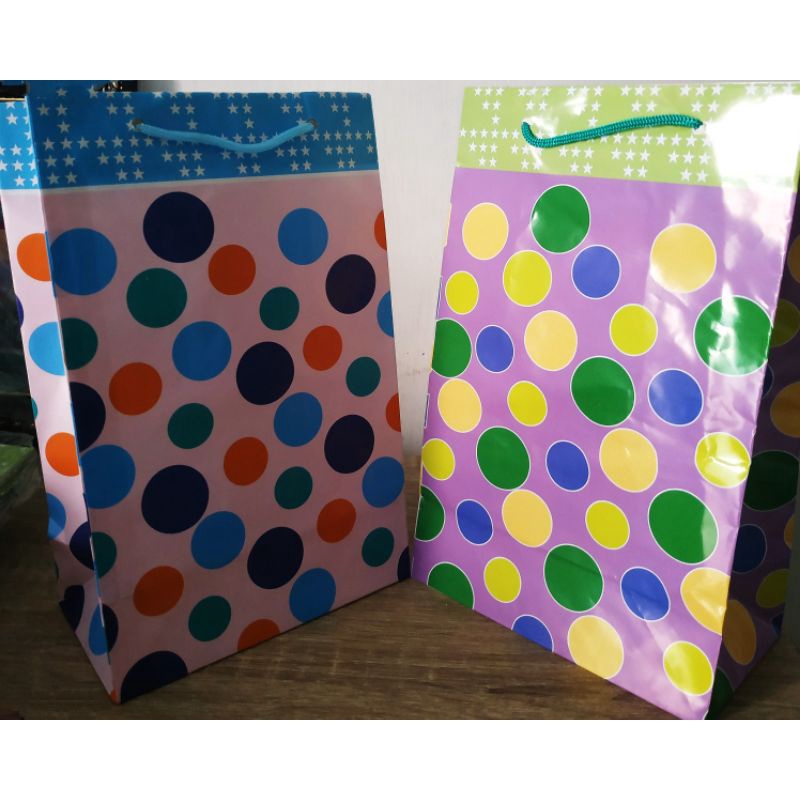1Lusin tas ulang tahun paper bag goodie bag ulang tahun cprak HBD dan Polkadot-4