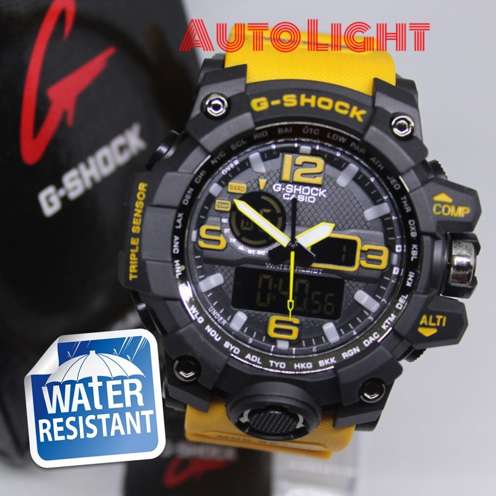 JAM TANGAN PRIA GWG 1000 AUTOLIGHT ANTI AIR YELLOW BLACK