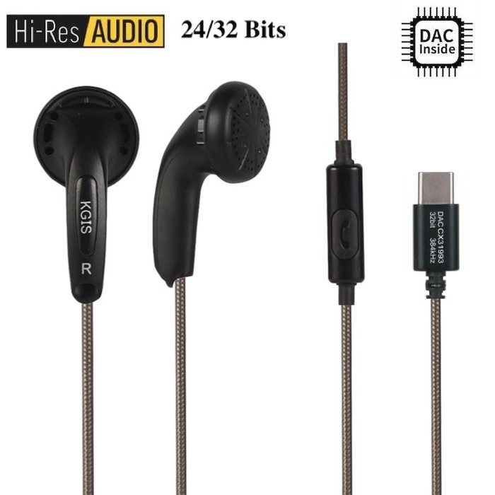 KGIS Type C Jack Headset Build in DAC Custom HiFi Earphone USB C