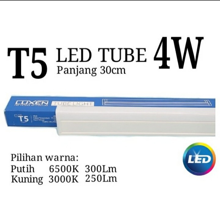 Luxen Lampu Led Tube T5 4w Bergaransi 1 Set Komplit 30cm T5 4 Watt 4 W