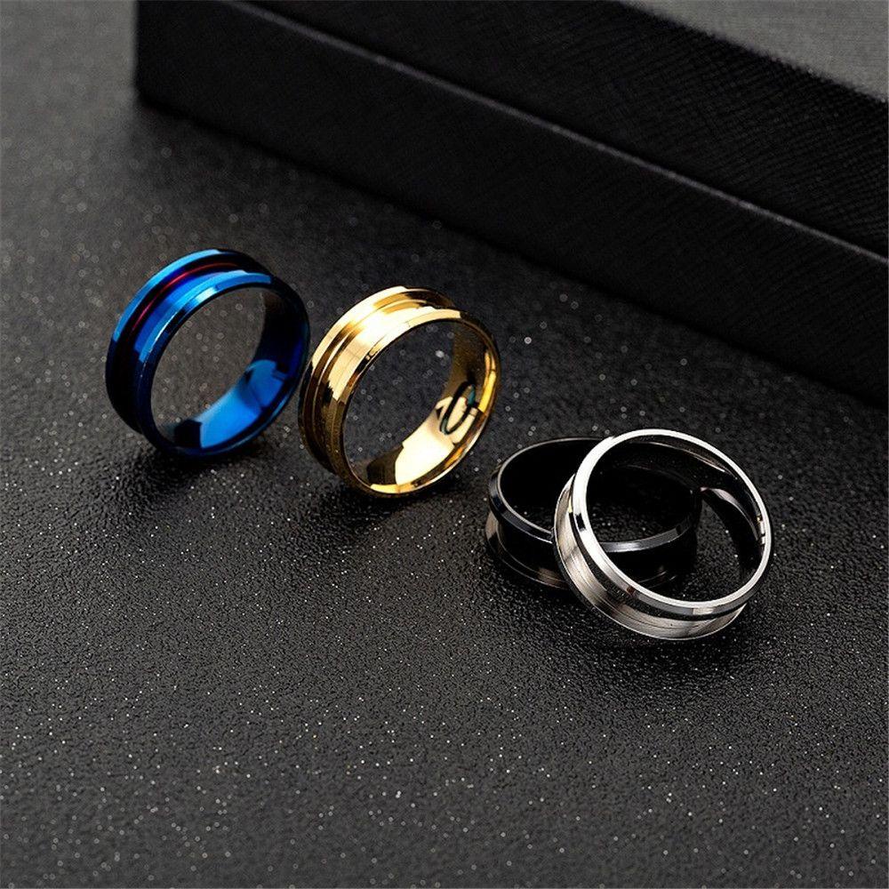 Lily Rings Blue Black Wanita Pria Membuat Perlengkapan Craft Metal Blank Rings