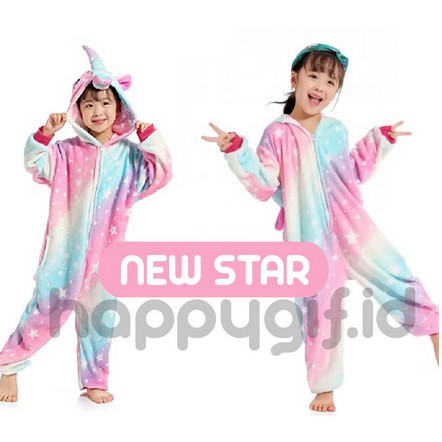 BAJU KOSTUM ONESIE PIYAMA ANAK KID UNICORN 2