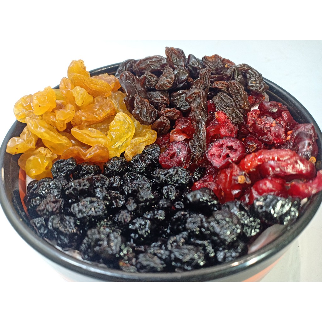 

MIX 4 FRUITS 1KG BLUEBERRY CRANBERRY DARK RAISIN GOLDEN RAISIN