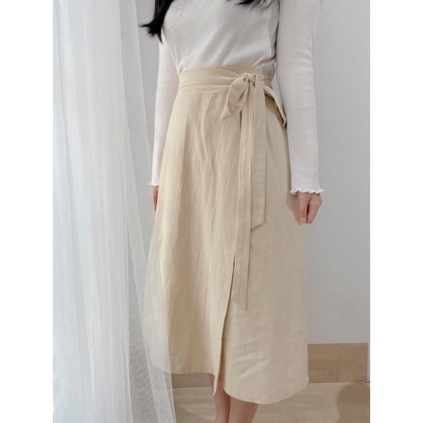 Eira Linen Wrap Skirt
