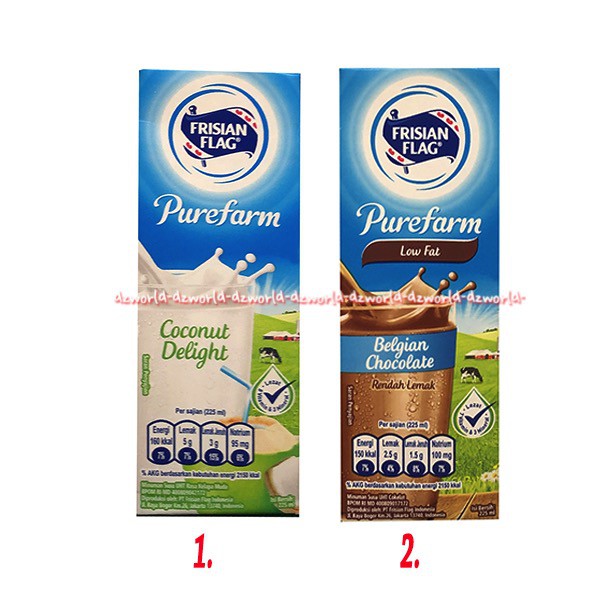 Frisian Flag Purefarm 225ml Coconut Delight Belgian Chocolate Minuman Susu UHT Susu Bendera FF